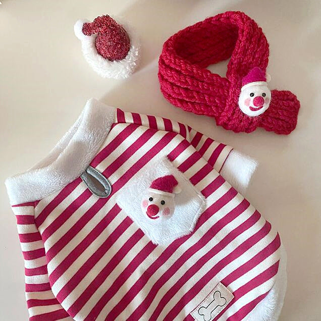 Striped Christmas Dog Clothes